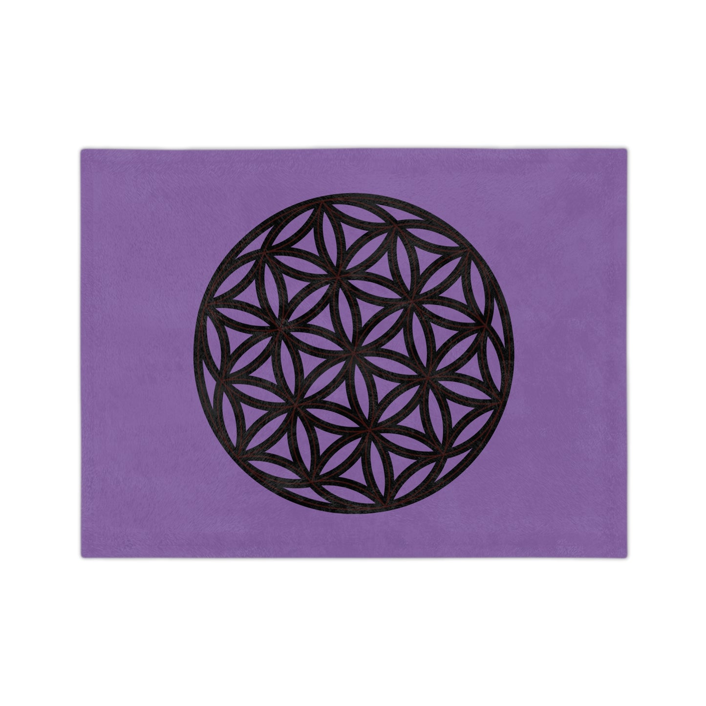 Lavender Velveteen Microfiber Blanket with Flower of Life Design, Cozy Throw for Meditation, Home Decor, Gift for Yoga Lovers