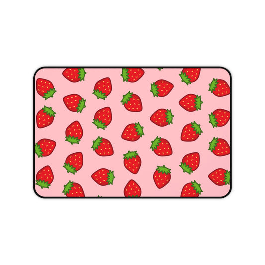 Strawberry Pattern Desk Mat – Cute Office Decor for Home and Work