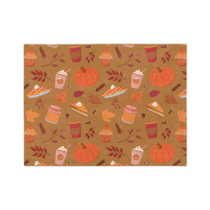 Cozy Fall Blanket, Pumpkin Spice Blanket, Autumn Decor Throw, Microfiber Comforter, Seasonal Home Accessory, Snuggly Gift
