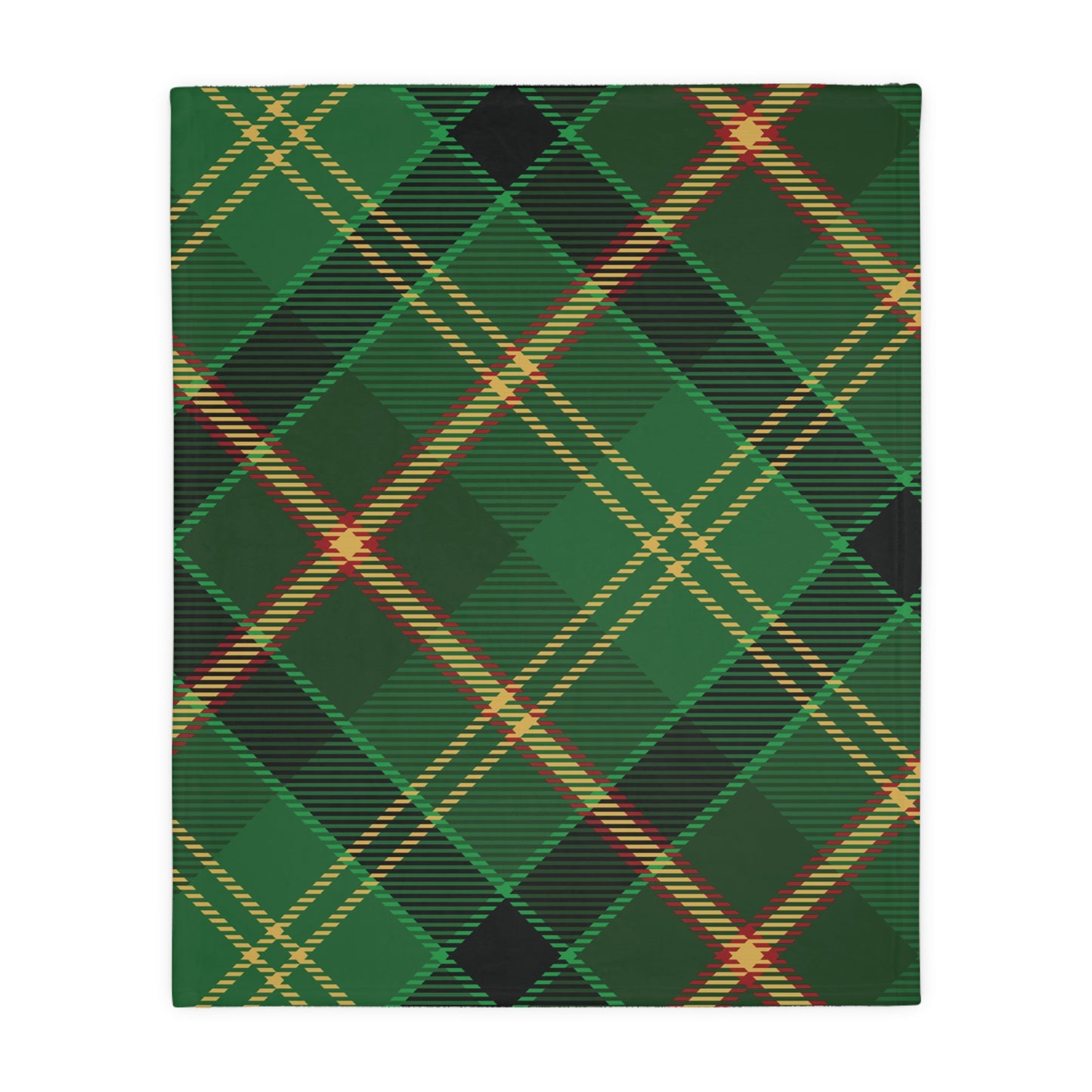 Cozy Plaid Velveteen Microfiber Blanket, Two-Sided Print, Perfect Gift for Cozy Nights, Home Decor, Holiday Snuggles, Green Blanket