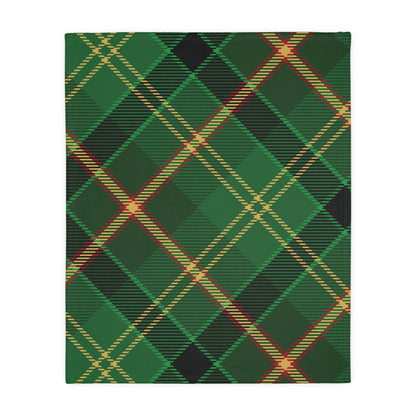 Cozy Plaid Velveteen Microfiber Blanket, Two-Sided Print, Perfect Gift for Cozy Nights, Home Decor, Holiday Snuggles, Green Blanket