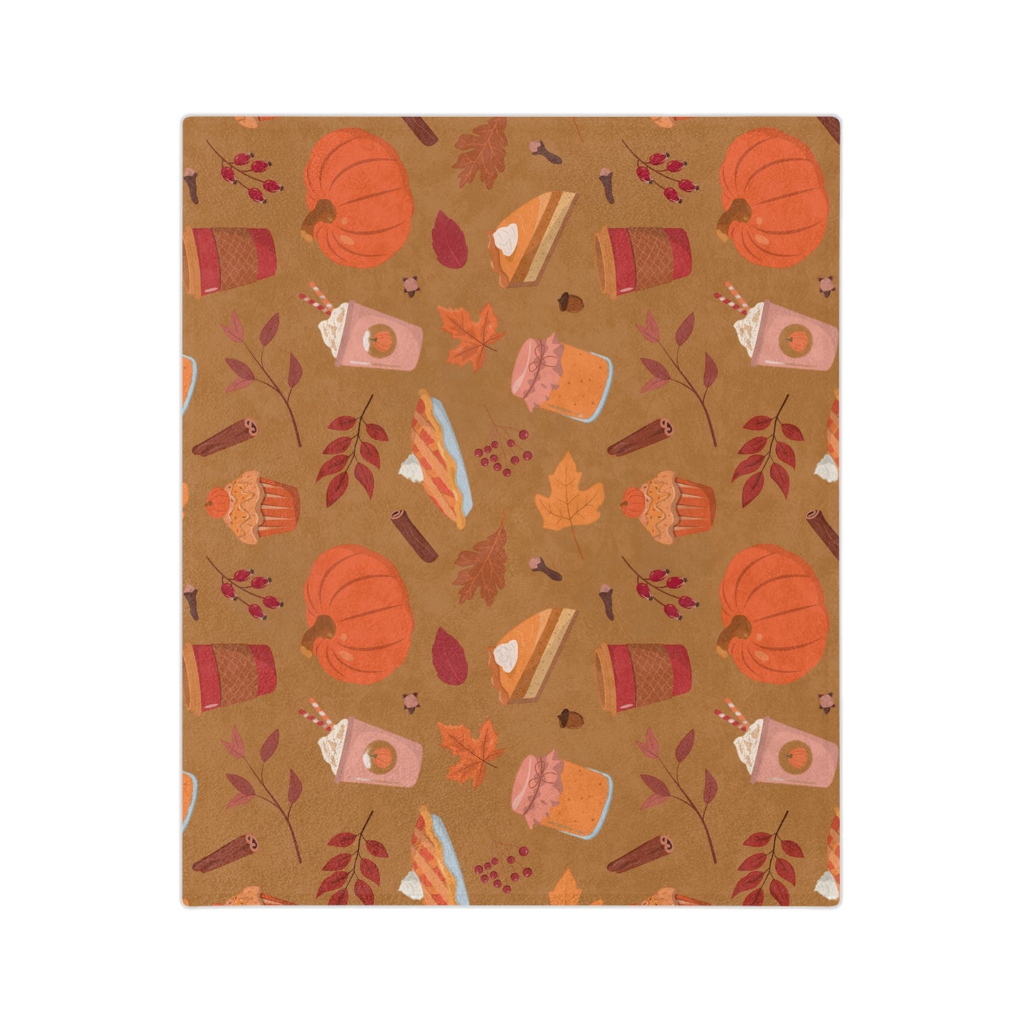 Cozy Fall Blanket, Pumpkin Spice Blanket, Autumn Decor Throw, Microfiber Comforter, Seasonal Home Accessory, Snuggly Gift