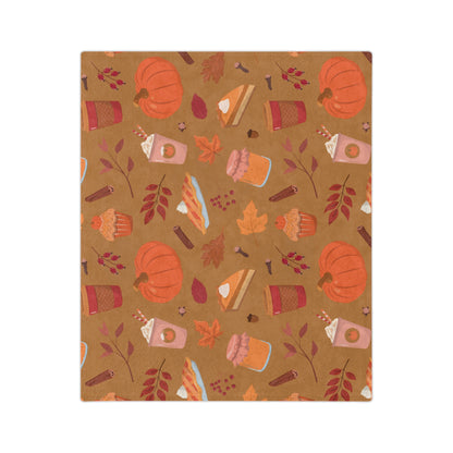 Cozy Fall Blanket, Pumpkin Spice Blanket, Autumn Decor Throw, Microfiber Comforter, Seasonal Home Accessory, Snuggly Gift