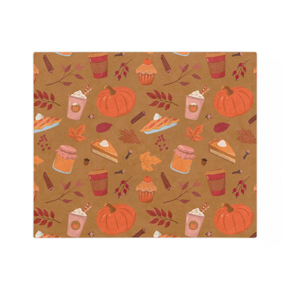 Cozy Fall Blanket, Pumpkin Spice Blanket, Autumn Decor Throw, Microfiber Comforter, Seasonal Home Accessory, Snuggly Gift