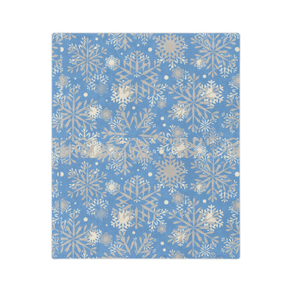 Cozy Winter Blanket, Soft Microfiber Throw for Christmas, Snowflake Design, Holiday Decor, Warm Gift
