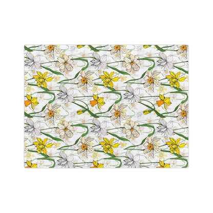 Spring Floral Velveteen Blanket, Cozy Throw for Home Decor, Perfect Gift for Mother's Day, Easter, or Housewarming